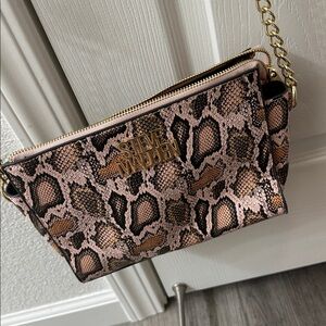 Steve Madden Pink and Black Snake Print Bag